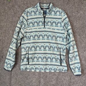 Chubbies Fleece Sweater Mens Medium Blue Printed Geometric Western‎ Fair Isle